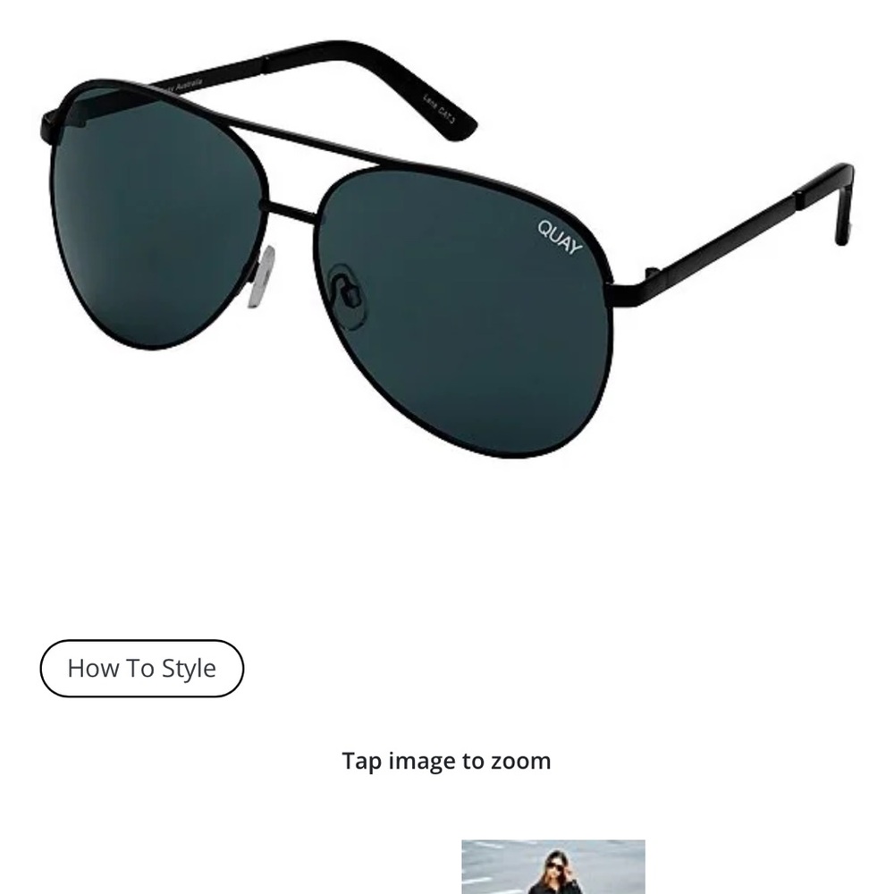 Quay Australia Black Aviator Sunglasses
